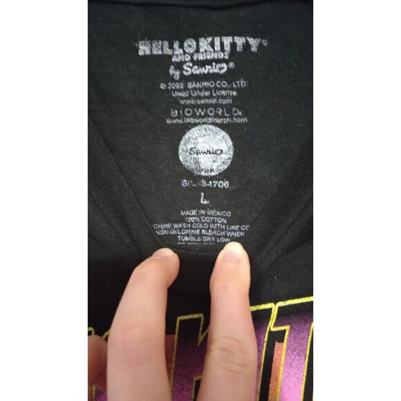 Hello Kitty T-Shirt Men L Black Tokyo Speed Sanrio #1 S/S Front Print Graphic - Picture 2 of 5